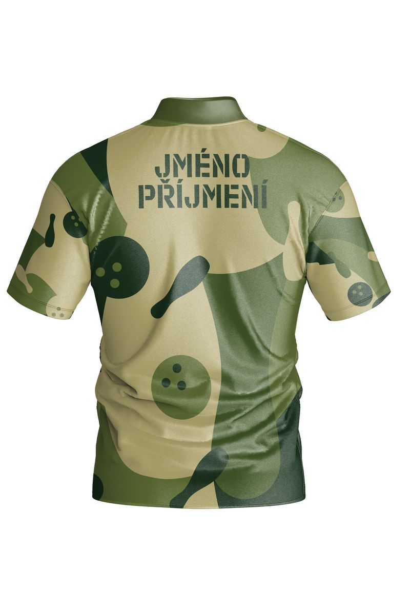 Bowling jersey design Army - back