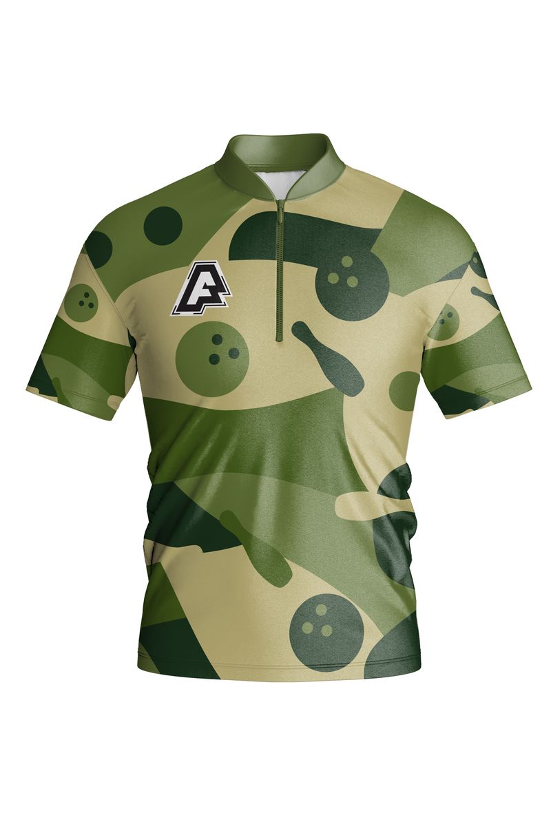 Bowling jersey design Army - front